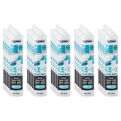 TOPSEAL 욕조-X 친환경 욕실용 백색 실리콘 실란트 270ml 노즐포함, 25개