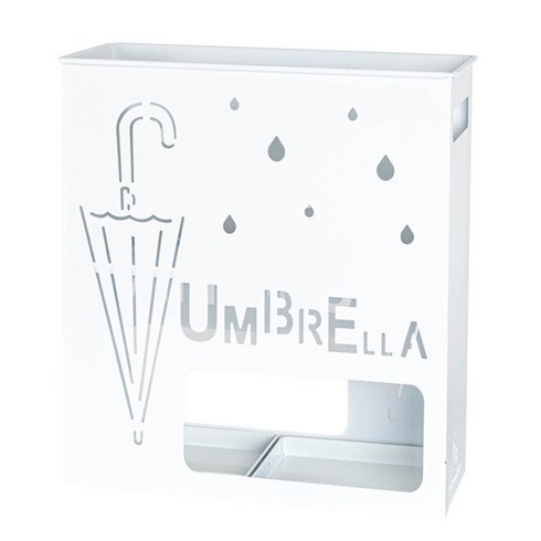 설렘하우스 철제 사각 우산꽂이, 1개, 화이트