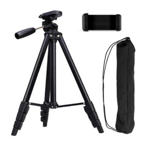 노엘룸 4단 고강성 튼튼한 142cm 카메라 휴대폰 스마트폰 삼각대 4단, 1개, 블랙, 프리미엄 삼각대