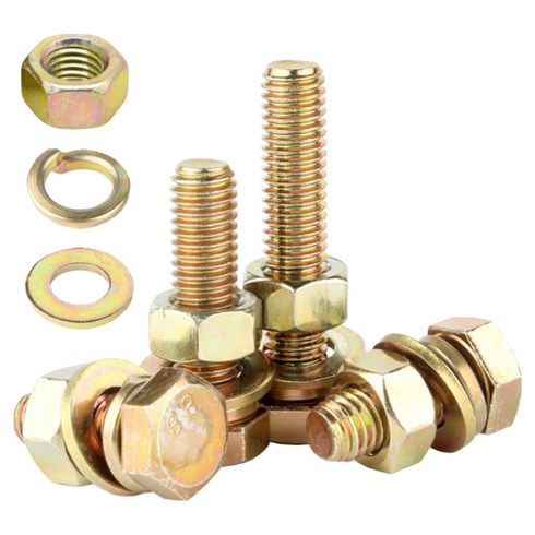 M10 일반 육각볼트 철 볼트 너트 와샤 소량묶음, 20개, 50mm