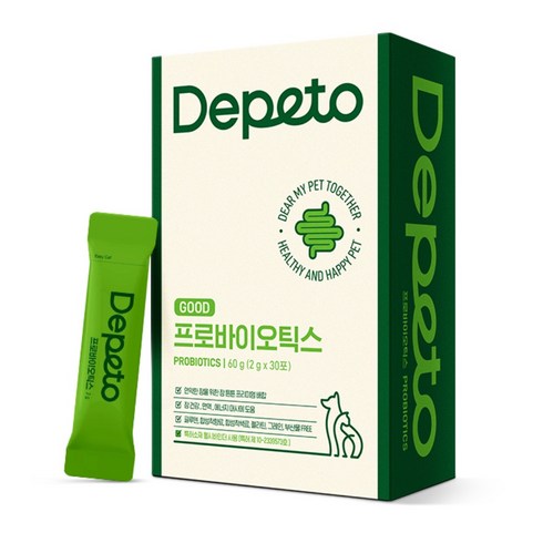 디페토 강아지 유산균 굿 프로바이오틱스 60g, 30회분, 장건강/유산균, 1개