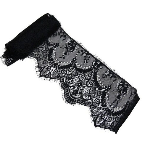 (3m/가방) 16cm 와이드 속눈썹 레이스 레이스 테이블보 의상 장식 웨딩 장식 수제 diy 레이스, 1개, black