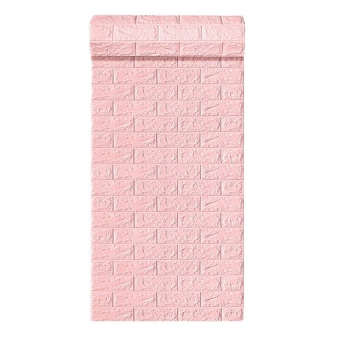 타오진 접착식 폼블럭 이음새 없는 보온 단열 폼타일 70cm x 20m, 1개, 분홍색
