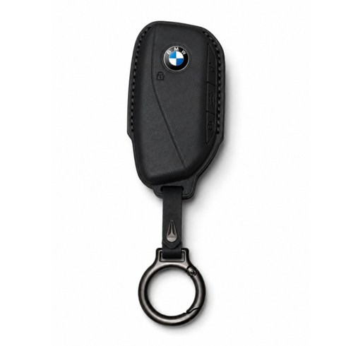 BMW 신형 호환 가죽 키케이스 스마트키 케이스 키홀더 키링, 1, 블랙 2