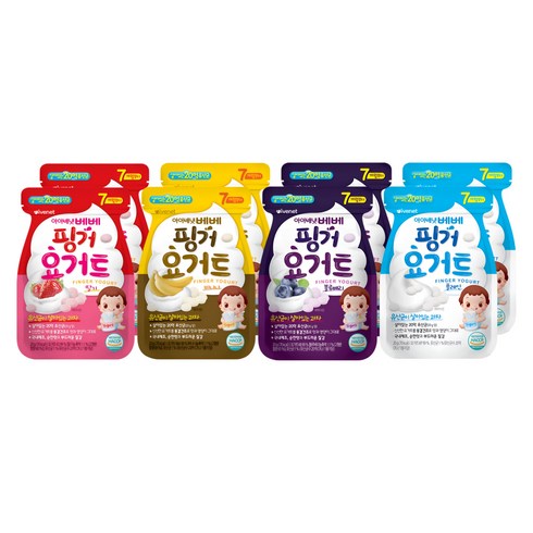 [아이배냇] 베베 핑거요거트 아기과자, 20g, 8개, 혼합맛(플레인/딸기/바나나/블루베리)