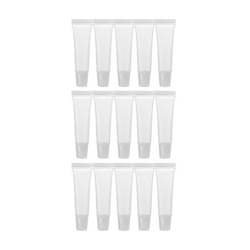 이지유 여행용 공병 튜브 세트 화장품 치약 핸드크림 립밤 휴대용 소분 용기, 15개, 투명 5ml