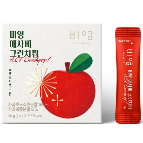 비영 애사비 크런치팝 / 입안에서 톡! / 간식처럼 맛있게 관리해요, 4박스, 20g