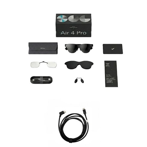 TCL RayNeo Air4 Pro + 1.8M 전용케이블[공식스토어] / AR글래스 / Bang Olufsen Audio / HDR지원 / 스마트안경, 1개, RayNeo Air4 Pro/XRGF39