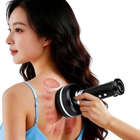 자동 제습 30단 조절 진공 흡입력 다기능 부항 괄사 마사지기, 검은색