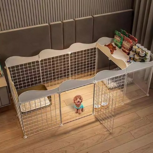 애완용 울타리 개 울타리 실내의 작은 개와 집 화장실과 가정용 울타리 고양이와 개 울타리가 있습니다, 흰색, 1개