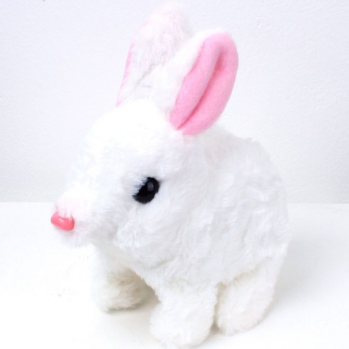 UB toy 움직이는 토끼 인형, 1개, 화이트+건전지, 14cm
