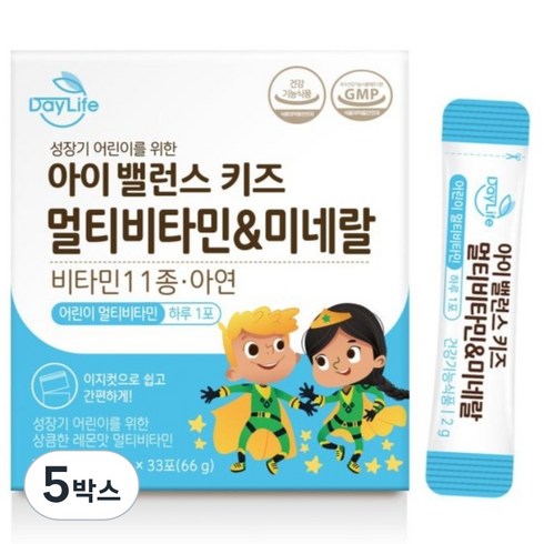 데이라이프 아이 밸런스 키즈 멀티비타민&미네랄 33포, 33회분, 66g, 5개