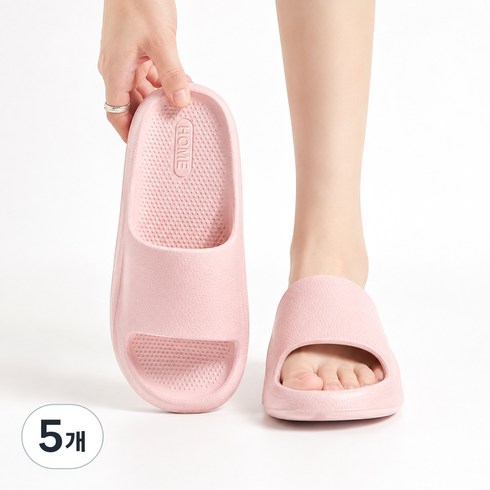 타위 온가족슬리퍼 층간소음 방지 푹신한 실내슬리퍼 욕실 슬리퍼 미끄럼 방지 쿠션 거실화 슬리퍼 사계절, 분홍색, 5개