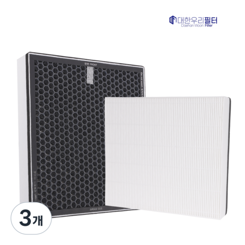 대한우리필터 삼성 공기청정기 CFX-G100D 호환용 필터, 3개, 헤파+탈취