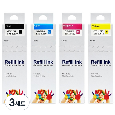 잉크다파라 삼성 호환잉크 INK-K610 세트, 3개, 4색