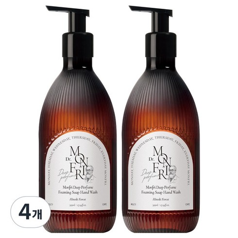 먼프리 대용량 딥 퍼퓸 모이스처 버블 핸드워시 히노키포레스트향, 4개, 519ml