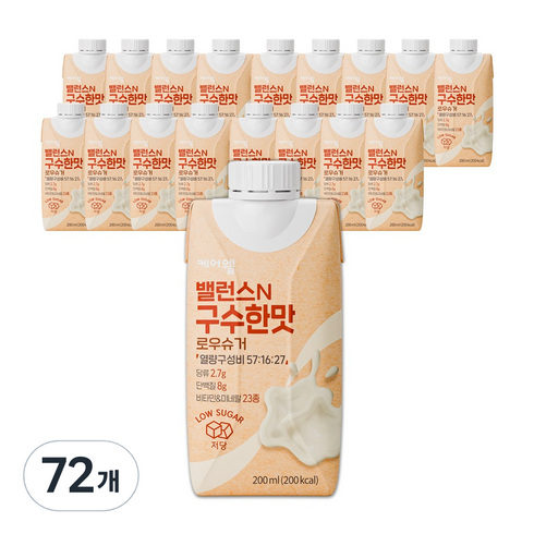 케어웰 밸런스N 구수한맛 로우슈거, 200ml, 72개
