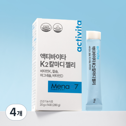 액티바이타 K2칼마디 젤리 뼈건강 골밀도 칼슘 비타민K2 비타민D 마그네슘, 4개, 14회분