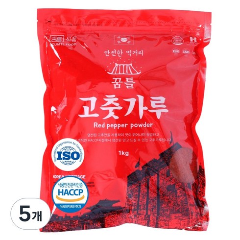 보통 매운맛 꿈틀 고춧가루, 1kg, 5개