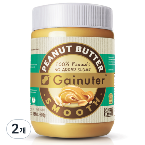 제이넛터 무가당 100% 땅콩버터 스무스, 2개, 500g
