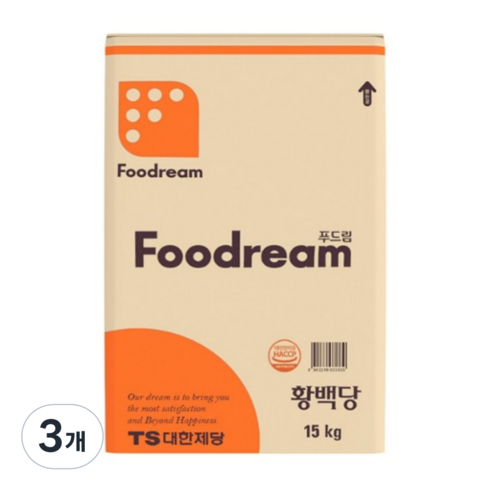 대한제당 푸드림 황설탕 갈색설탕, 3개, 15kg