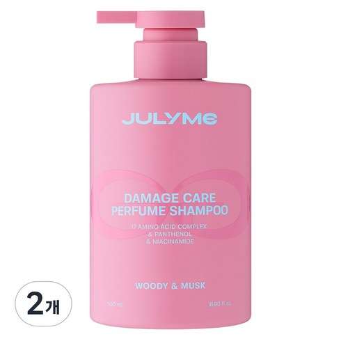 줄라이미 데일리 리페어 단백질 손상모 퍼퓸 샴푸 우디앤머스크향, 2개, 500ml
