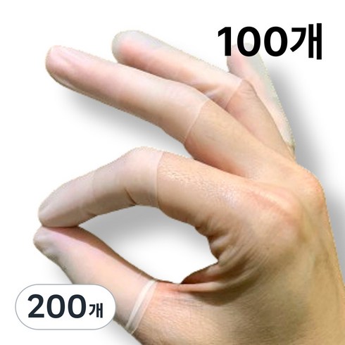 제이스토어 라텍스 손가락 장갑 손가락 골무, 200개, 화이트