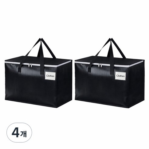 에이제이큐 초대형 방수 다용도 이사가방 정리함, 4개, 블랙