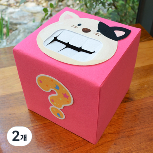 인쇄펠트 궁금이 상자 DIY(20cm) 20분 완성, 고양이, 2개, 동물