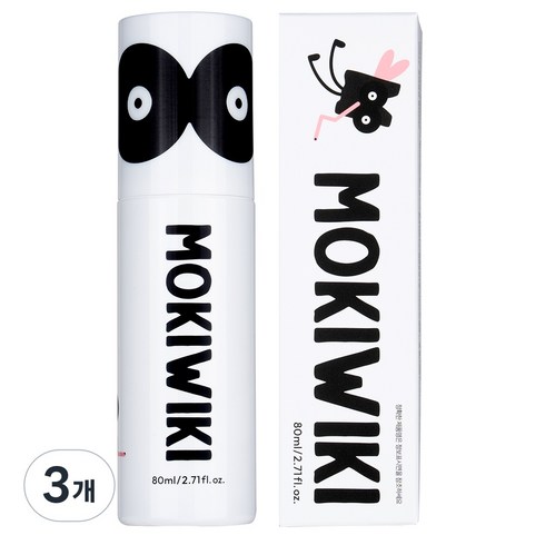 모키위키 모기 기피제 스프레이 여행용 이카리딘 기내용 의약외품 영유아 모기퇴치, 3개, 80ml