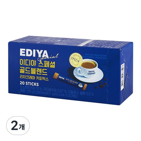이디야 스페셜 골드 블렌드 커피믹스, 11g, 20개입, 2개