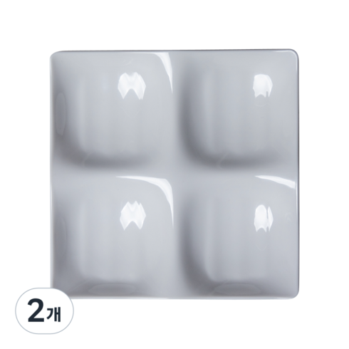 [식판의 고수] 나눔 4칸 (5 colors), 퓨어 화이트, 2개