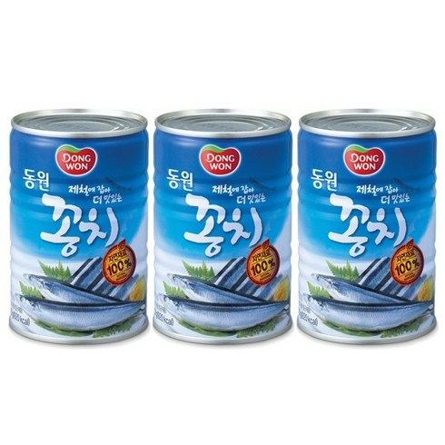 동원 자연산 꽁치 통조림, 400g, 3개