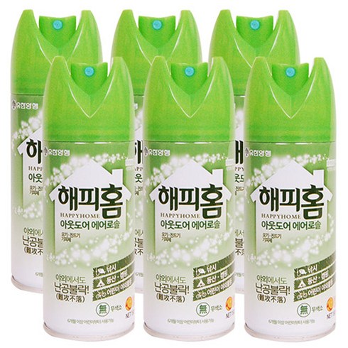해피홈 아웃도어 에어로솔, 150ml, 6개