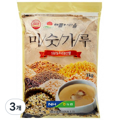 [강원도양양농협] 고단백 미숫가루 단백질27% [설악산 자락의 해풍 맞은 청정농산물 HACCP인증] - 하조대농협, 3개, 1kg