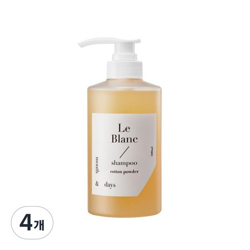 먼스앤데이즈 두피케어 퍼퓸 헤어 샴푸 베이비파우더향, 4개, 500ml