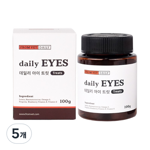 프롬벳 강아지 데일리 영양제, 5개, 눈물개선/눈건강, 60정