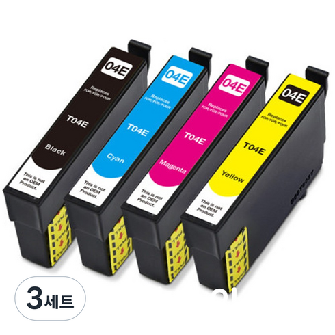 T04E 엡손 호환잉크 4색 WF-2851 XP2106 XP2101(세트판매), 3세트, 엡손호환(4색)