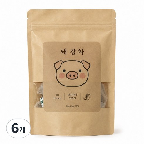 티블 맛있는 돼지감자차 돼감차 현미차 삼각티백 데일리차, 6개, 30개입, 60g