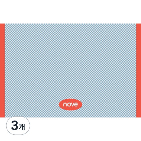 nove 시그니처 체크 규조토 발매트, 3개, 오렌지블루