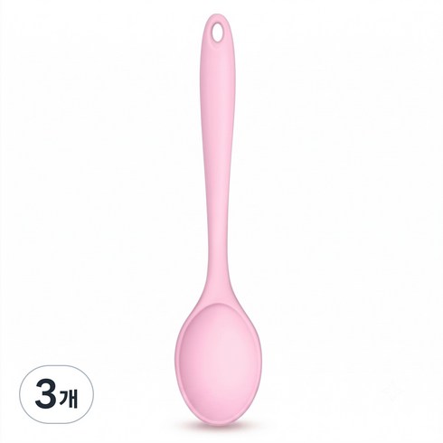 히어블 실리콘 요리용 숟가락, 3개, 핑크