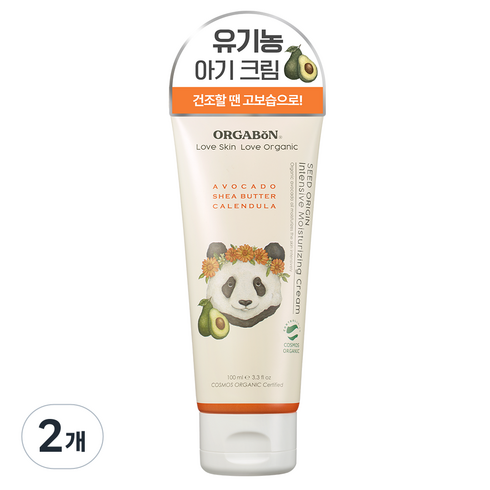 오가본 씨앗품은 유기농 유아용 보습크림, 100ml, 2개