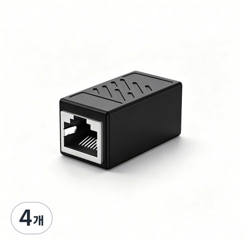 CAT6 FTP RJ45 랜 연장 젠더 키스톤 잭 커플러 1Gbps 기가비트 인터넷 케이블 연결 어댑터, 4개, 블랙