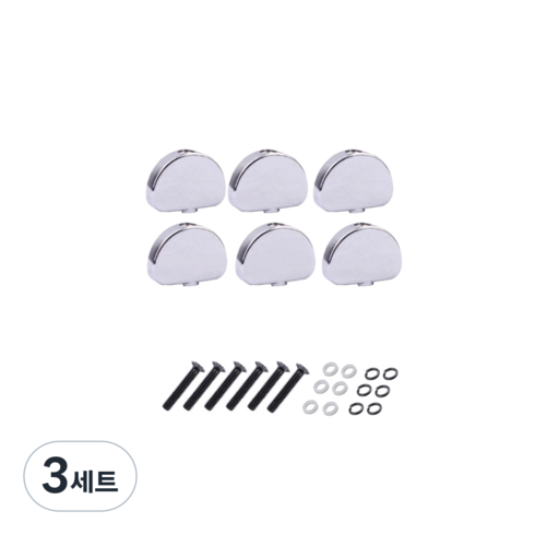 셀고 통기타 헤드 줄감개 페그 손잡이 수리악세사리, 3세트, 실버메탈