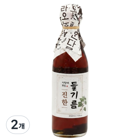 이장네 저온압착 참 고소한 통들기름100퍼센트_, 2개, 350ml