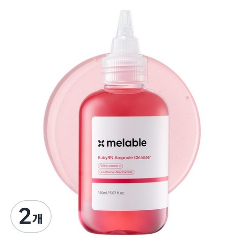 메라블 루비알엔 약산성 PDRN 기미 미백 앰플 클렌저, 2개, 150ml