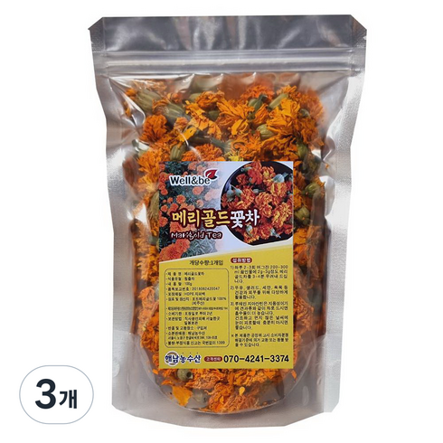 제주 메리골드 꽃차 선물 마리골드 눈에 좋은 차 금잔화, 3개, 1개입