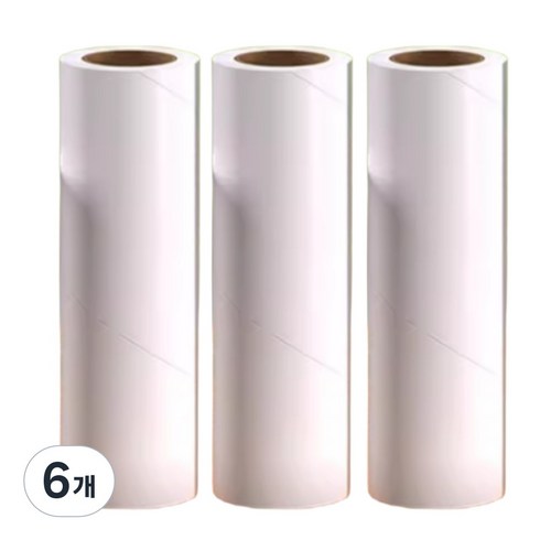 킨솔 돌돌이 리필 100회 대용량 16cm x 20m 사선컷팅 초강력 테이프클리너, 6개