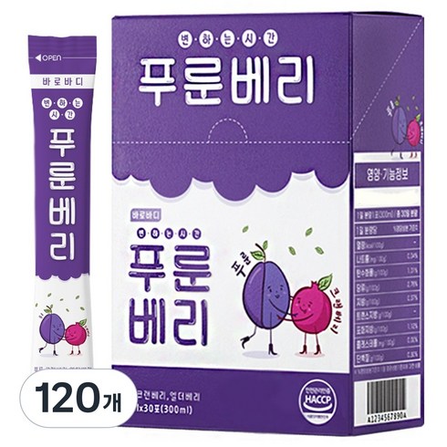 바로바디 푸룬베리 주스, 10ml, 10g, 120개
