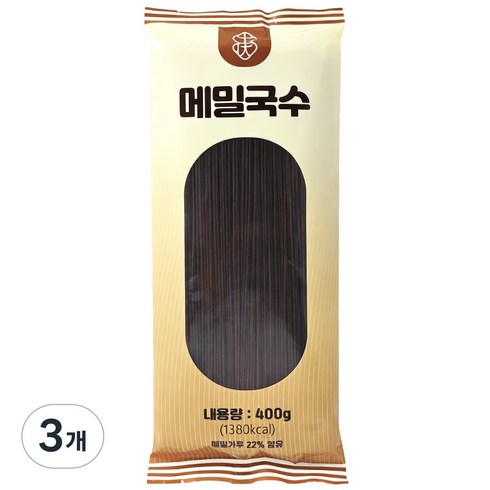 메밀국수 쫄깃한 메밀면 글루텐프리 웰빙 저칼로리 건강간편요리, 3개, 400g